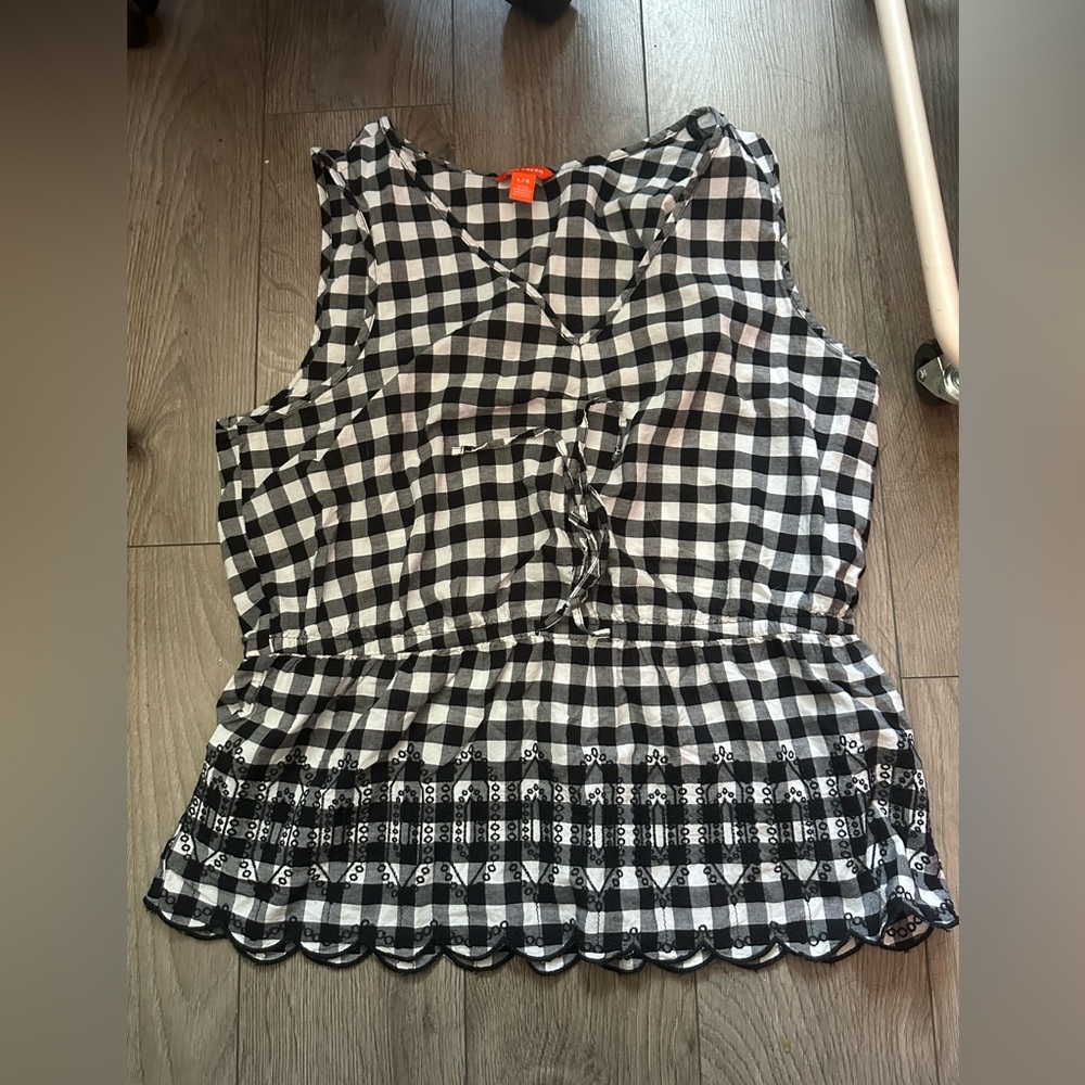 Joe Fresh Black and White Gingham Blouse